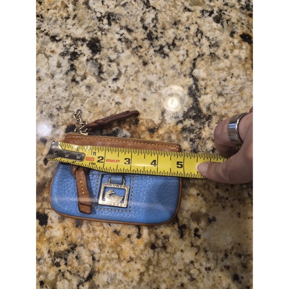 Dooney & Bourke Baby Blue Pebbled Leather Coin Purse Wallet - Picture 3 of 4